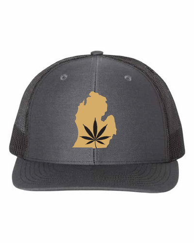 Golden Shores Charcoal Michigan Snap Back - Golden Shores Cannabis